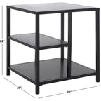 Table d'appoint Hodge Metal à 3 étagères - SFV9557 - Noir - Safavieh Couture
