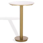 Branxton Marble Top Accent Table - SFV7917 - Brass/White - Safavieh Couture
