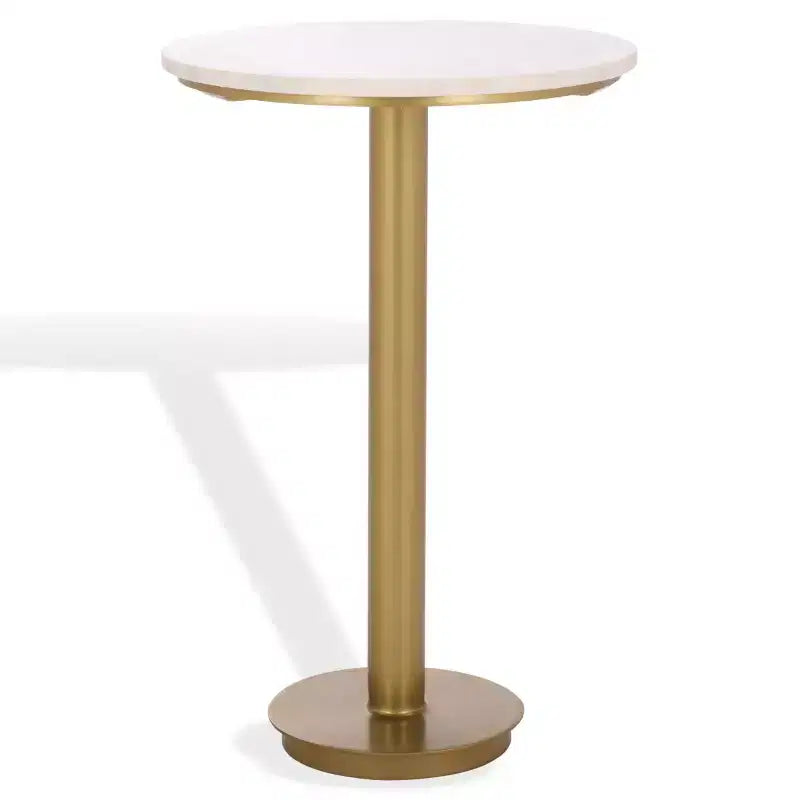 Branxton Marble Top Accent Table - SFV7917 - Brass/White - Safavieh Couture