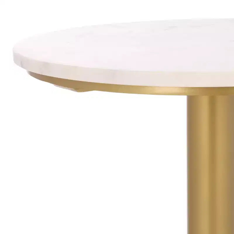 Table d'appoint Branxton à plateau en marbre - SFV7917 - Laiton/Blanc - Safavieh Couture