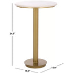 Table d'appoint Branxton à plateau en marbre - SFV7917 - Laiton/Blanc - Safavieh Couture