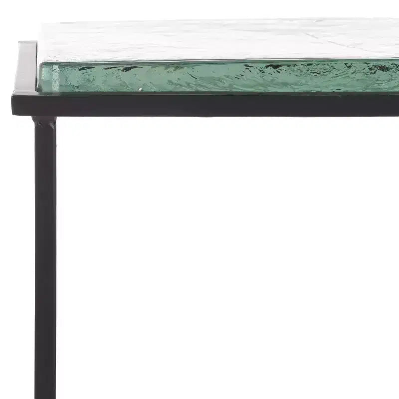 Table d'appoint en verre coulé Ferguson - SFV7911 - Noir/Transparent - Safavieh Couture