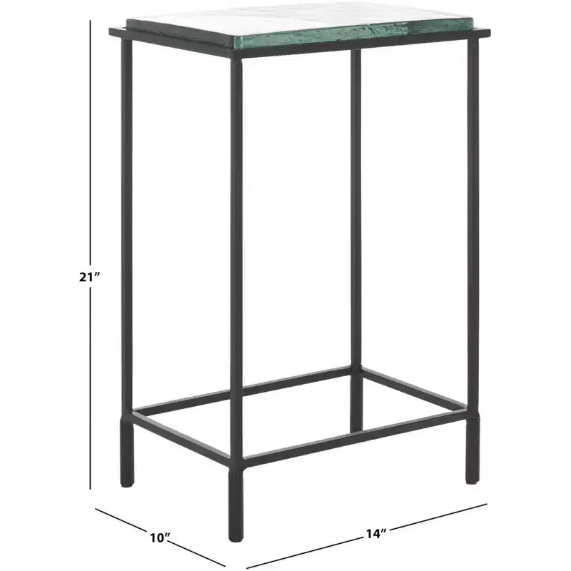 Table d'appoint en verre coulé Ferguson - SFV7911 - Noir/Transparent - Safavieh Couture