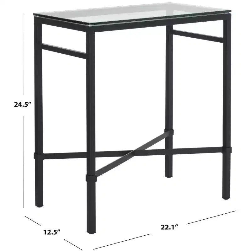 Table d'appoint en verre Viggo - AMH8300 - Noir - Safavieh Couture