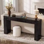 Console Lantine en bois massif, table de canapé de ferme de 63 pouces pour entrée, salon, foyer, assemblage facile (Noir)