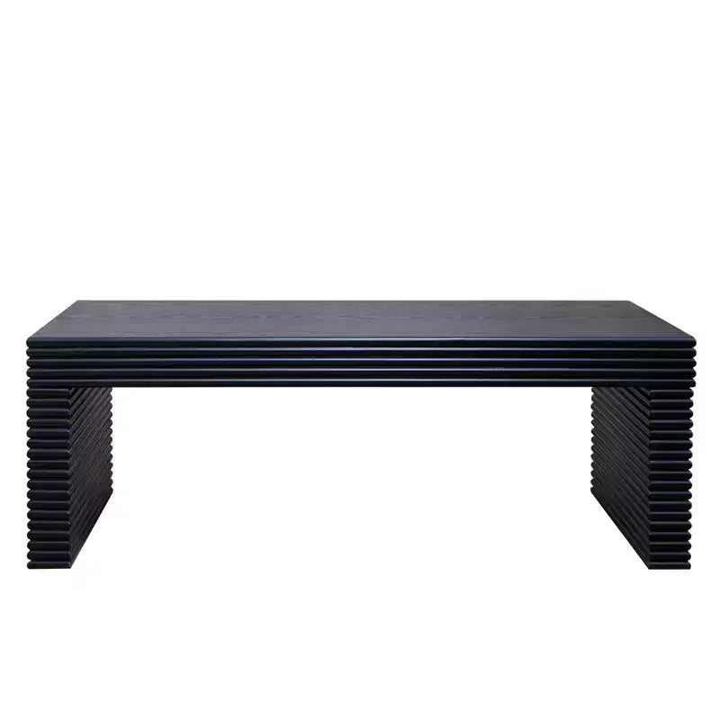 Table basse rectangulaire moderne en bois nervuré Lennox de GDFStudio