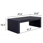 Table basse rectangulaire moderne en bois nervuré Lennox de GDFStudio