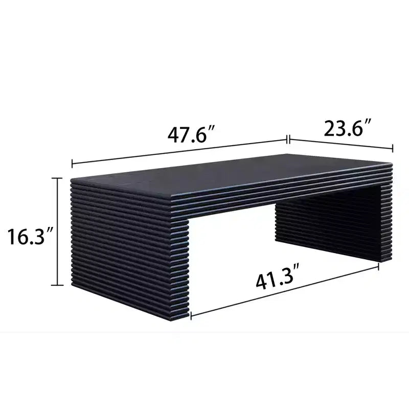 Table basse rectangulaire moderne en bois nervuré Lennox de GDFStudio