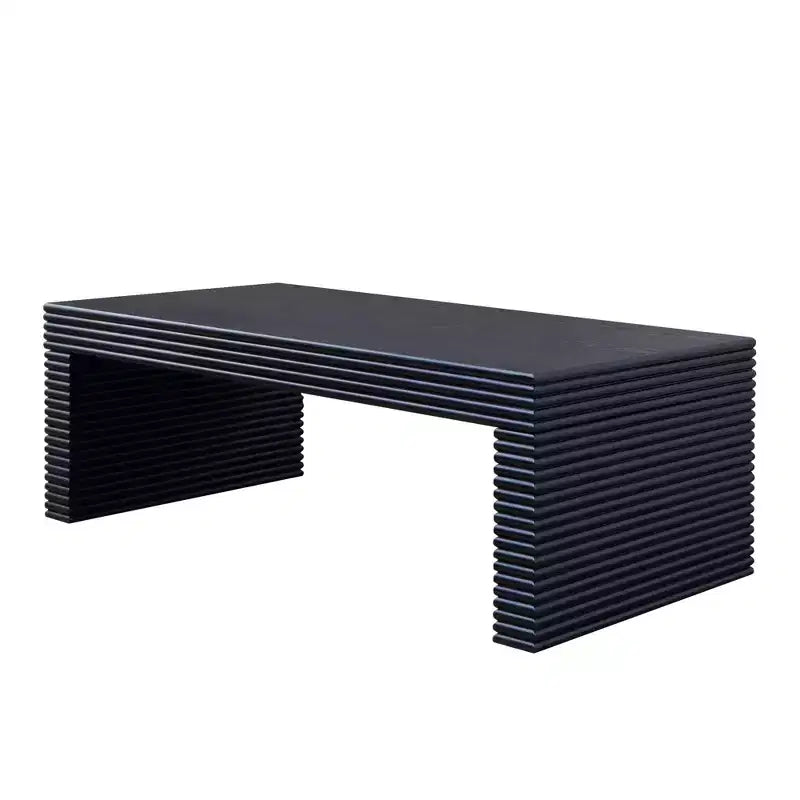 Table basse rectangulaire moderne en bois nervuré Lennox de GDFStudio