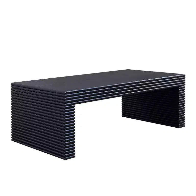 Table basse rectangulaire moderne en bois nervuré Lennox de GDFStudio