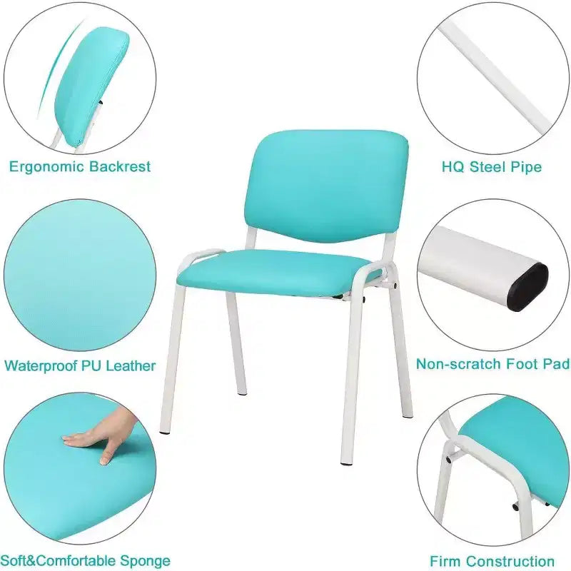 Lot de 5 chaises empilables en polyuréthane Karl Home pour salle d'attente et salle de conférence