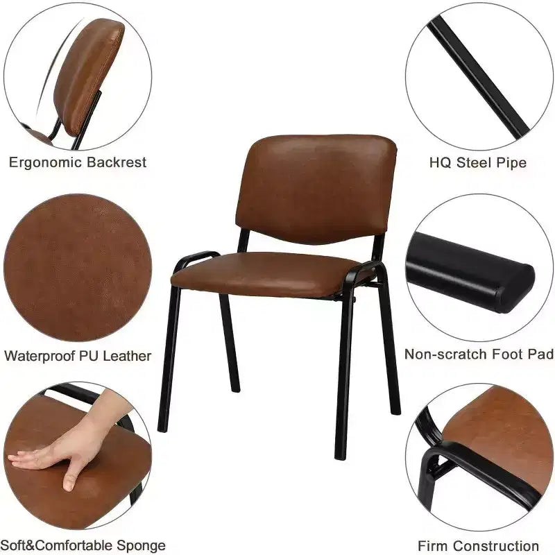 Lot de 5 chaises empilables en polyuréthane Karl Home pour salle d'attente et salle de conférence