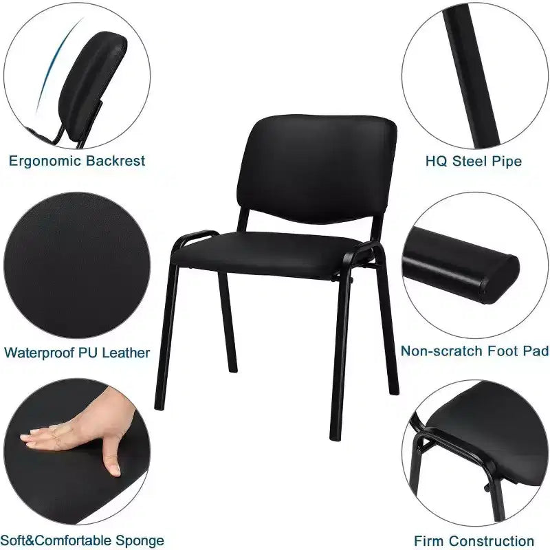 Lot de 5 chaises empilables en polyuréthane Karl Home pour salle d'attente et salle de conférence