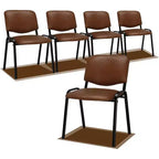 Lot de 5 chaises empilables en polyuréthane Karl Home pour salle d'attente et salle de conférence