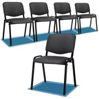 Lot de 5 chaises empilables en polyuréthane Karl Home pour salle d'attente et salle de conférence