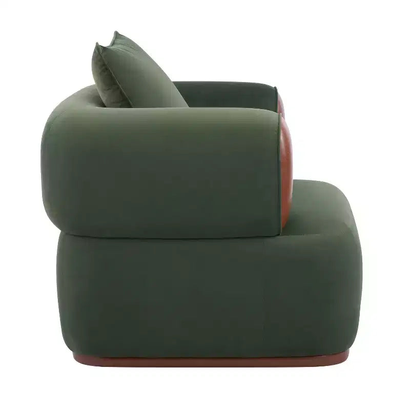 Christopher Knight Home Katia, fauteuil moderne en velours et similicuir avec oreiller