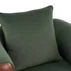 Christopher Knight Home Katia, fauteuil moderne en velours et similicuir avec oreiller