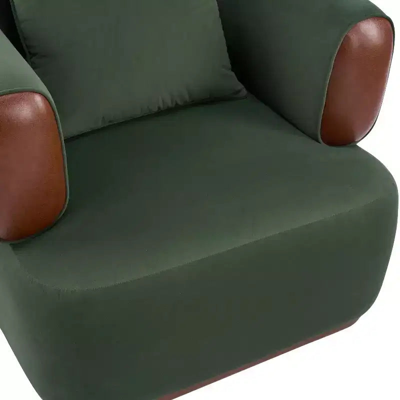 Christopher Knight Home Katia, fauteuil moderne en velours et similicuir avec oreiller
