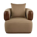 Christopher Knight Home Katia, fauteuil moderne en velours et similicuir avec oreiller