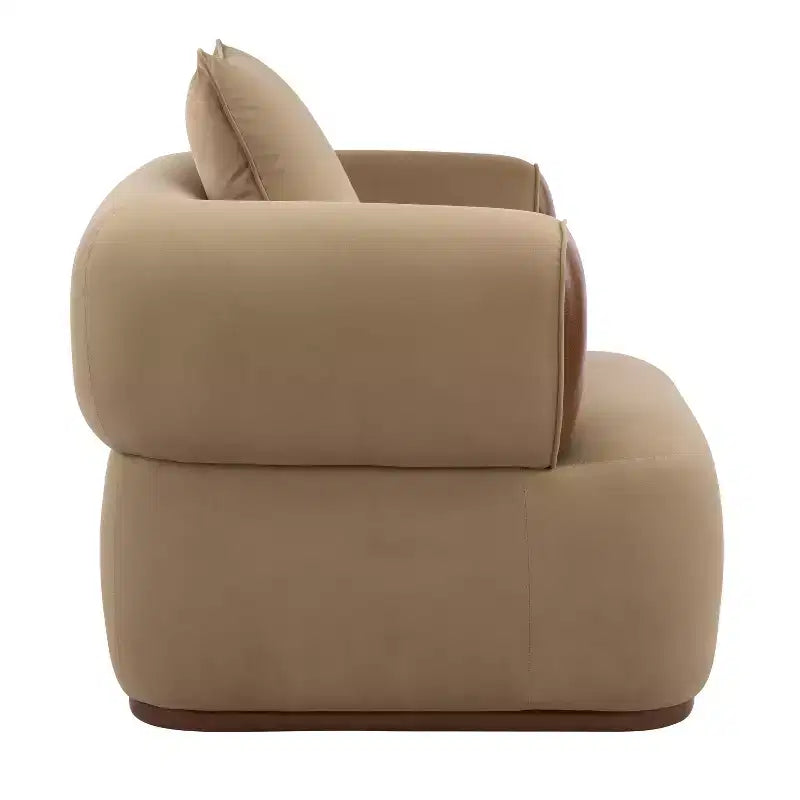Christopher Knight Home Katia, fauteuil moderne en velours et similicuir avec oreiller