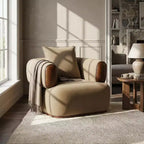 Christopher Knight Home Katia Modern Velvet Faux Leather Arm Chair with Pillow