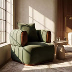 Christopher Knight Home Katia, fauteuil moderne en velours et similicuir avec oreiller