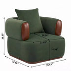 Christopher Knight Home Katia, fauteuil moderne en velours et similicuir avec oreiller (ensemble de 2)