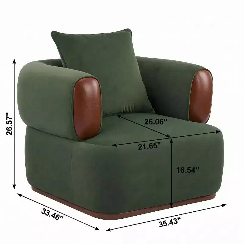 Christopher Knight Home Katia, fauteuil moderne en velours et similicuir avec oreiller (ensemble de 2)