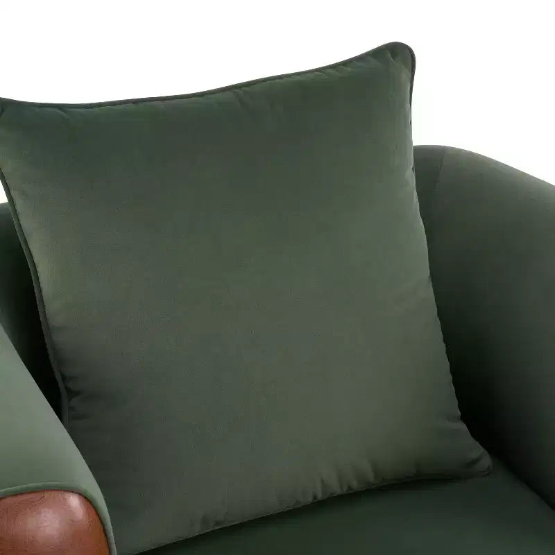 Christopher Knight Home Katia, fauteuil moderne en velours et similicuir avec oreiller (ensemble de 2)