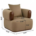Christopher Knight Home Katia, fauteuil moderne en velours et similicuir avec oreiller (ensemble de 2)