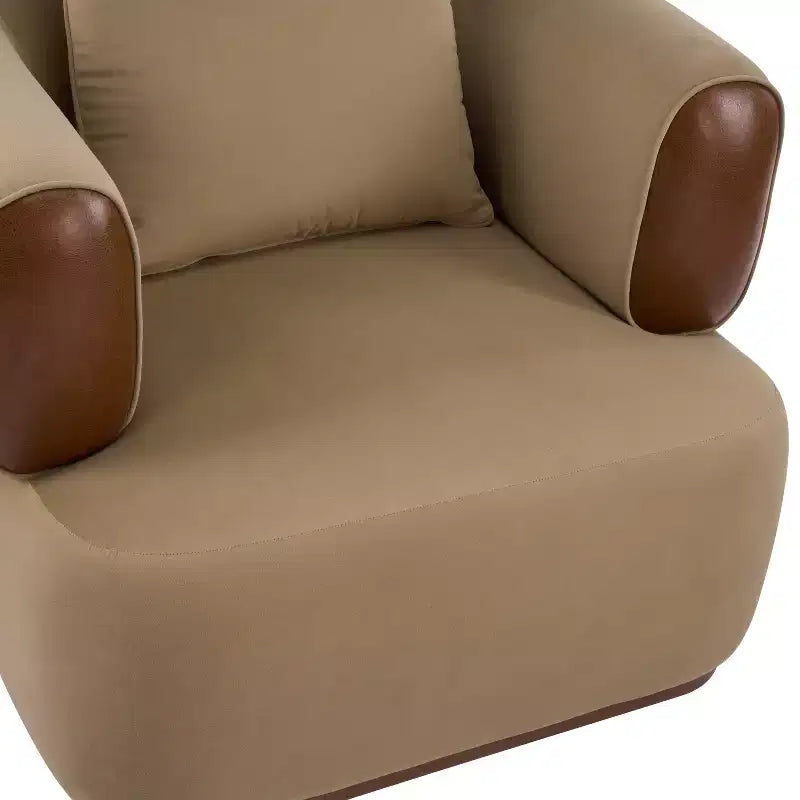 Christopher Knight Home Katia, fauteuil moderne en velours et similicuir avec oreiller (ensemble de 2)