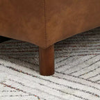 GDFStudio Arvin 112, canapé d'angle moderne 3 places en similicuir avec ottoman