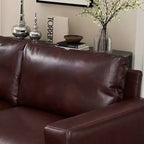 GDFStudio Arvin 112, canapé d'angle moderne 3 places en similicuir avec ottoman
