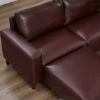 GDFStudio Arvin 112, canapé d'angle moderne 3 places en similicuir avec ottoman