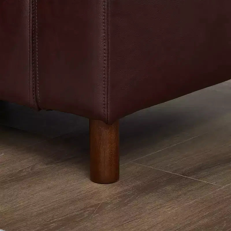 GDFStudio Arvin 112, canapé d'angle moderne 3 places en similicuir avec ottoman