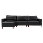 GDFStudio Arvin 112, canapé d'angle moderne 3 places en similicuir avec ottoman