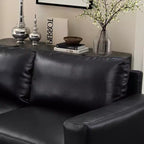GDFStudio Arvin 112, canapé d'angle moderne 3 places en similicuir avec ottoman