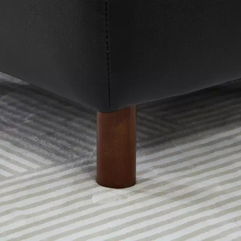GDFStudio Arvin 112, canapé d'angle moderne 3 places en similicuir avec ottoman