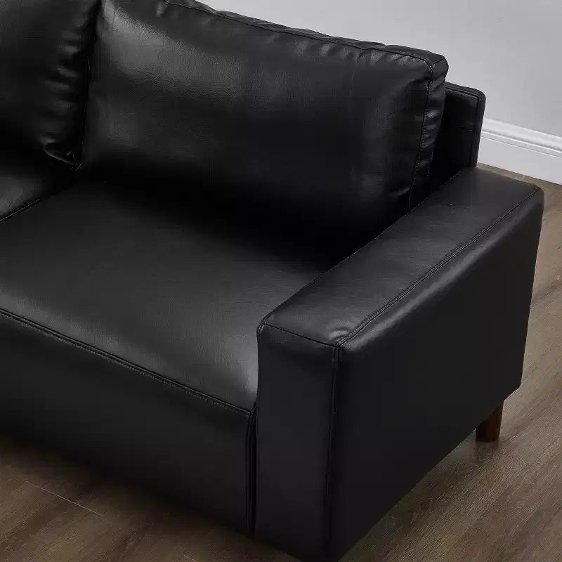 GDFStudio Arvin 112, canapé d'angle moderne 3 places en similicuir avec ottoman