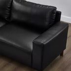 GDFStudio Arvin 112, canapé d'angle moderne 3 places en similicuir avec ottoman
