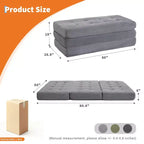 Matelas pliant en mousse 80,4x60, 6 plis, avec velours côtelé capitonné, lit d'appoint portable pour la maison, le salon et le camping