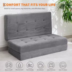 Matelas pliant en mousse 80,4x60, 6 plis, avec velours côtelé capitonné, lit d'appoint portable pour la maison, le salon et le camping