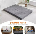 Matelas pliant en mousse 80,4x60, 6 plis, avec velours côtelé capitonné, lit d'appoint portable pour la maison, le salon et le camping