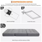 Matelas pliant en mousse 80,4x60, 6 plis, avec velours côtelé capitonné, lit d'appoint portable pour la maison, le salon et le camping