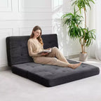 Matelas pliant en mousse 80,4x60, 6 plis, avec velours côtelé capitonné, lit d'appoint portable pour la maison, le salon et le camping