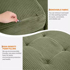 Matelas pliant en mousse 80,4x60, 6 plis, avec velours côtelé capitonné, lit d'appoint portable pour la maison, le salon et le camping