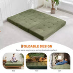 Matelas pliant en mousse 80,4x60, 6 plis, avec velours côtelé capitonné, lit d'appoint portable pour la maison, le salon et le camping