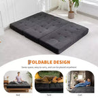 Matelas pliant en mousse 80,4x60, 6 plis, avec velours côtelé capitonné, lit d'appoint portable pour la maison, le salon et le camping