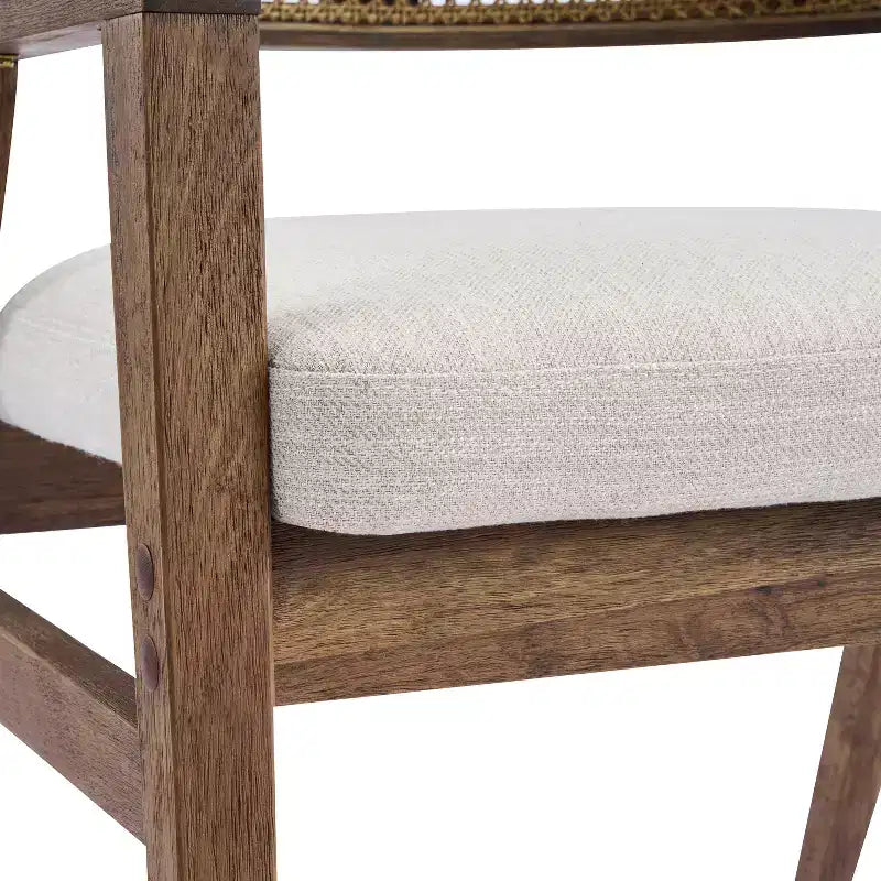Ensemble de salle à manger extensible 5 pièces Christopher Knight Home Bennett Mid-Century Modern en bois avec table et 4 chaises rembourrées à dossier en rotin