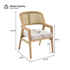 Ensemble de salle à manger extensible 5 pièces Christopher Knight Home Bennett Mid-Century Modern en bois avec table et 4 chaises rembourrées à dossier en rotin